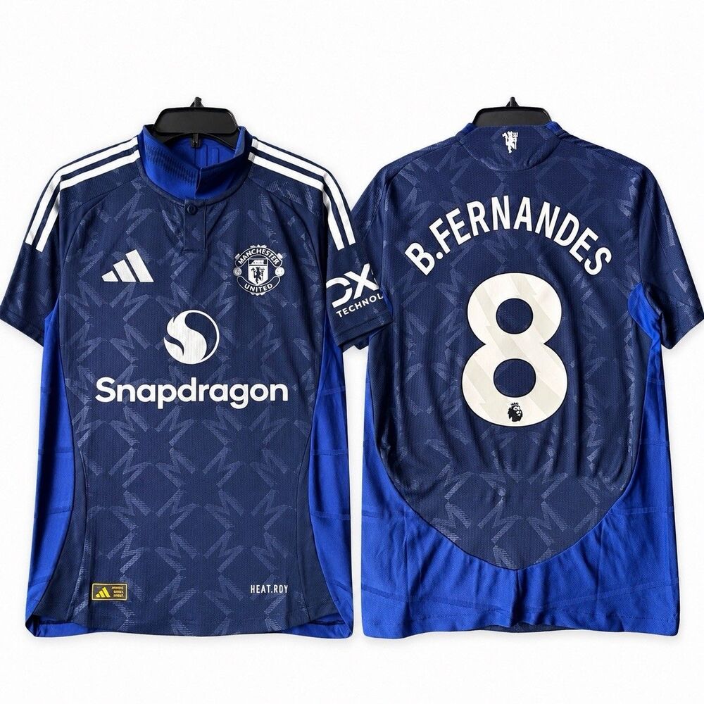 Manchester United 24/25 Away IU1391 Bruno Fernandes 8 Blue Jersey Size Small NWT
